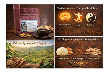 Produse pentru minte si suflet - Cafea COSFEE CLARISS 250g cu Lion's Mane, Cordyceps și Ashwagandha