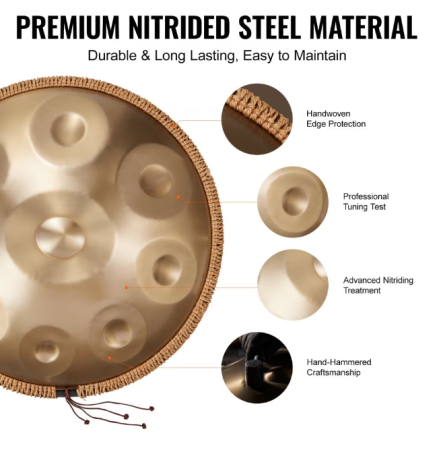 Handpan auriu cu 9 note și suport inclus – Sphagnum.ro [1]
