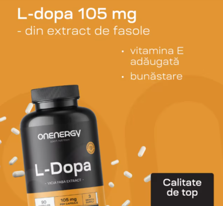Supliment alimentar L-dopa 105 mg, extrasa dintr-o sursa vegetala naturala - boba- sursa naturala dopamina [1]
