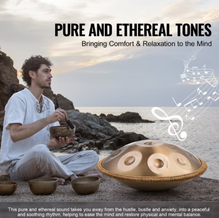 Toba Handpan de 22 inch, 12 note, D Minor, instrument muzical, include ciocan +rucsac+suport [3]