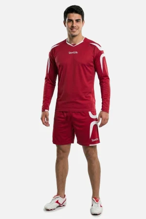 Noutati - Set Tricou/Short Fotbal Rosu/Alb