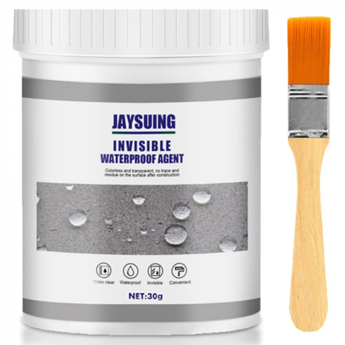 1 + 1 GRATIS Agent Hidroizolant Invizibil Profesional SUPER TRENDS®, Sigilant Impermeabil Transparent Pentru Crapaturi si Infiltratii, Uscare Rapida, Pensula, 300 g [7]