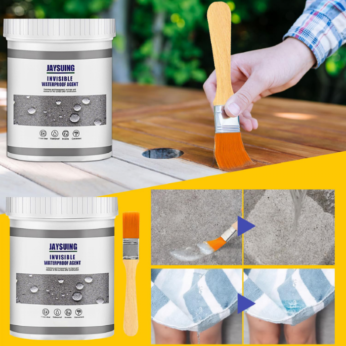 1 + 1 GRATIS Agent Hidroizolant Invizibil Profesional SUPER TRENDS®, Sigilant Impermeabil Transparent Pentru Crapaturi si Infiltratii, Uscare Rapida, Pensula, 300 g [10]