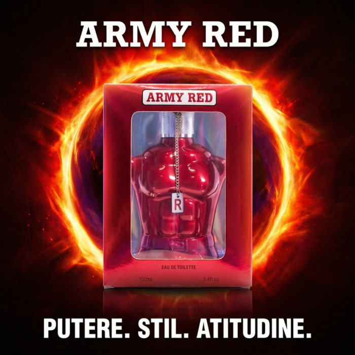 Apa de Toaleta Barbati Army Red, 100 ml, note lemnoase si orientale, parfum elegant [9]