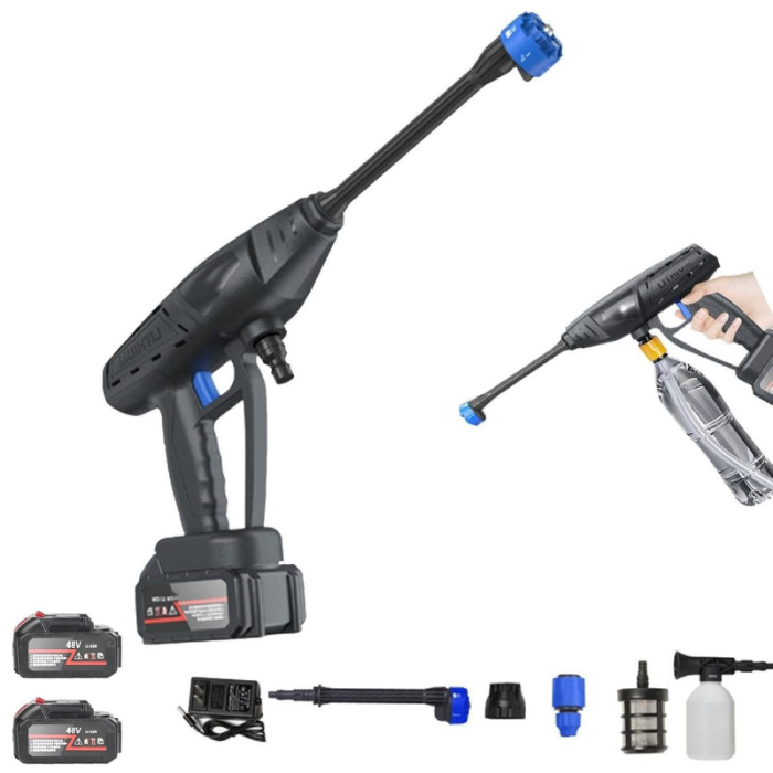 Aparat de Spalat cu Presiune SUPER TRENDS®, 2 Acumulatori 48V, Duza 6 in 1, 300W, 435 PSI, Negru | Albastru [6]