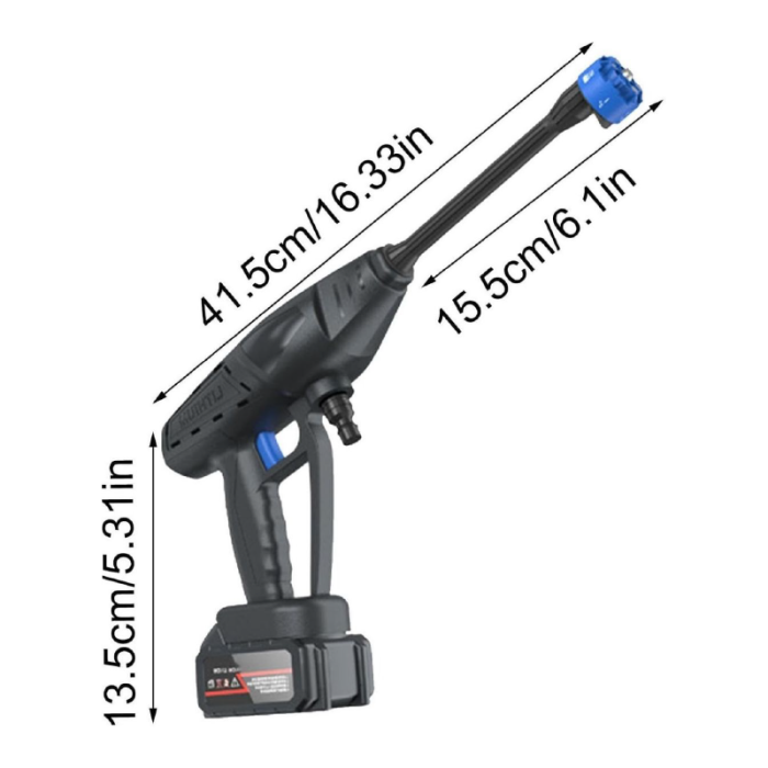Aparat de Spalat cu Presiune SUPER TRENDS®, 2 Acumulatori 48V, Duza 6 in 1, 300W, 435 PSI, Negru | Albastru [7]