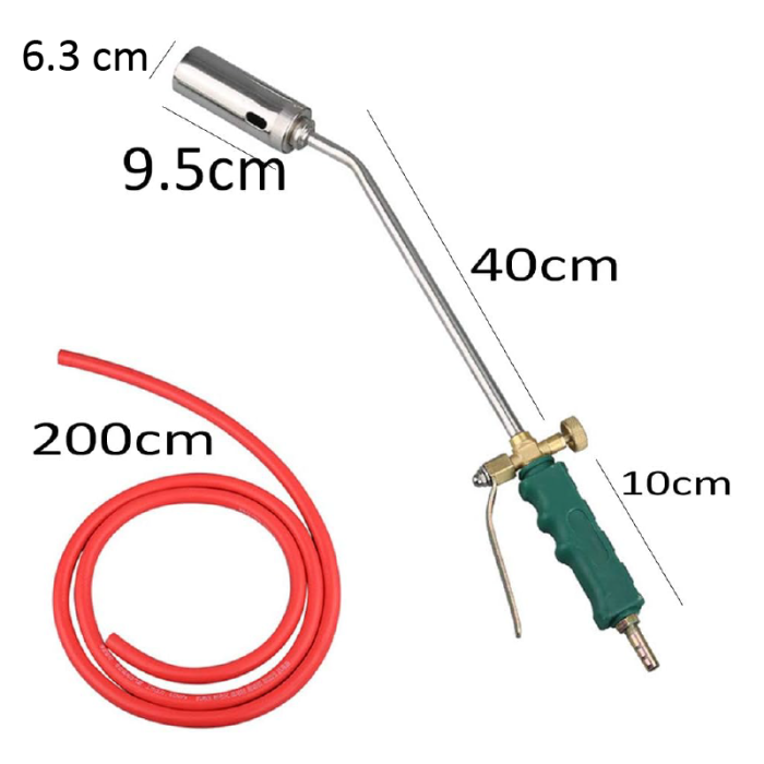 Arzator Gaz (GPL) cu Clapeta si Robinet SUPER TRENDS®, Parlitor Porc, Util si Pentru Reparatii, Furtun 2 m, Lungime 65 cm, Duza 63 mm [3]