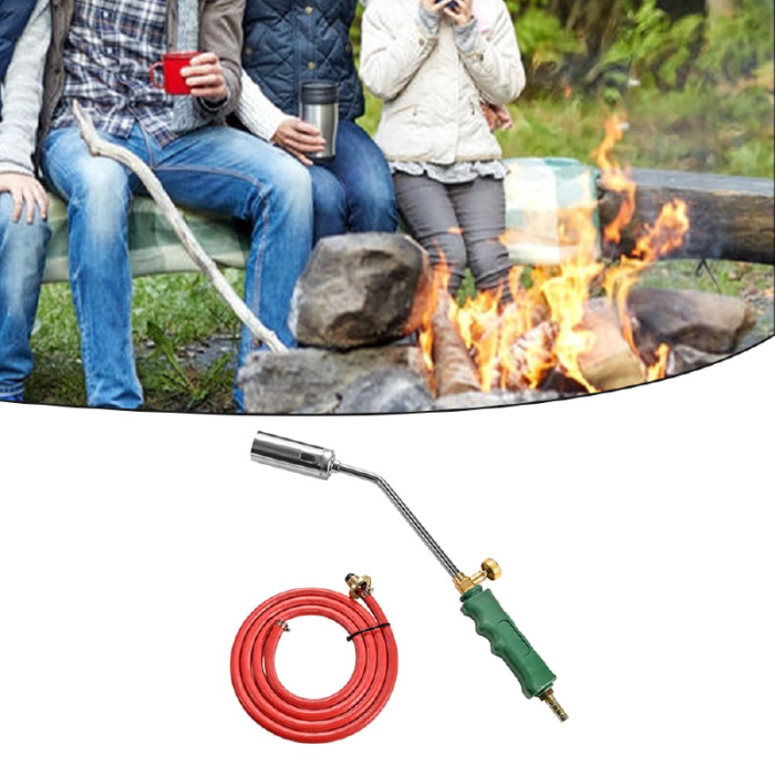 Arzator Gaz (GPL) cu Robinet SUPER TRENDS®, Parlitor Porc, Util si Pentru Reparatii, Furtun 1 m, Lungime 65 cm, Duza 63 mm [5]