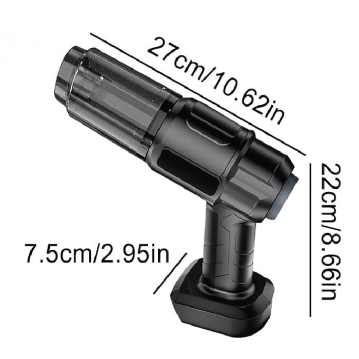Aspirator de Mana Profesional SUPER TRENDS®, cu Acumulator, Puternic si Usor, Putere 150W, Acumulator 18.5V 1.3Ah, 6 Accesorii, Aspirare Uscata, Suflare, Vacuum pentru Casa si Masina, Negru [9]