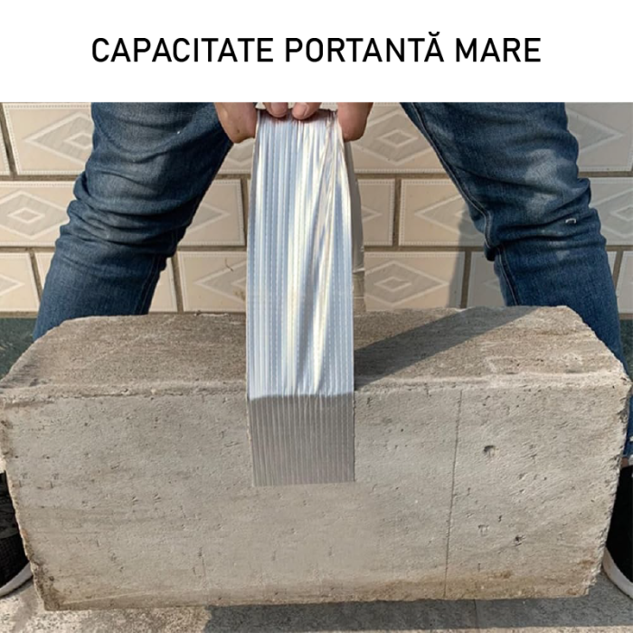 Banda Adeziva cu Finisaj din Aluminiu SUPER TRENDS®, Rezistenta la Apa, cu Aderenta Sporita 5 cm x 5 m, Argintie [5]