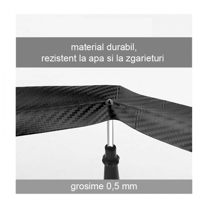 Banda Autoadeziva de Protectie Model Carbon Premium SUPER TRENDS®, Pentru Protejarea Pragurilor si Elementelor Din Masina, 7 cm x 3 m, Neagra [4]
