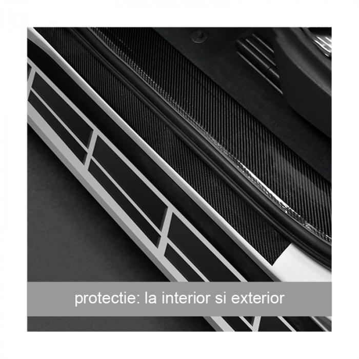 Banda Autoadeziva de Protectie Model Carbon Premium SUPER TRENDS®, Pentru Protejarea Pragurilor si Elementelor Din Masina, 7 cm x 3 m, Neagra [5]