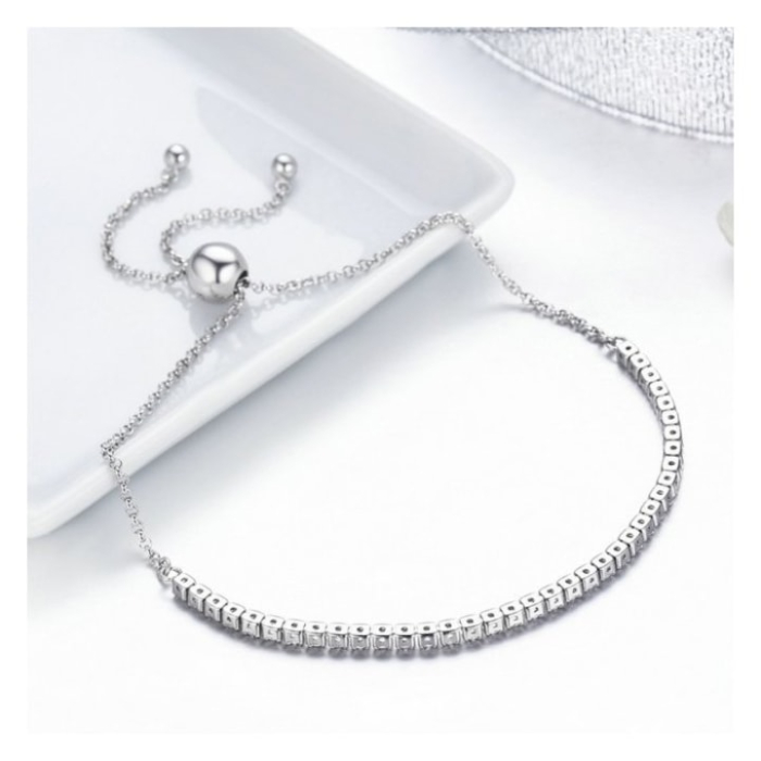 Bratara Tennis Din Argint 925 Super Trends® Cu Zirconii Clear, Bratara Eleganta Pentru Femei, Bratara Tennis Argint Cu Pietre Stralucitoare Tip Zirconiu, Bijuterie Premium Stil Sparkling Tennis, Bratara Argint Tennis Dama Reglabila, Cadou Luxos [5]