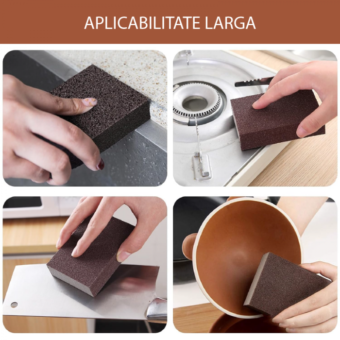 Burete Carborundum Nano Magic Premium SUPER TRENDS® pentru Curatare, Oale si Tigai, Antirugina, 1 Buc [7]