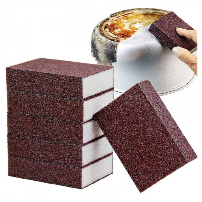 Burete Carborundum Nano Magic Premium SUPER TRENDS® pentru Curatare, Oale si Tigai, Antirugina, 1 Buc [6]