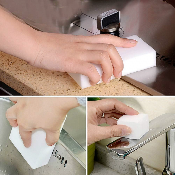 Bureti Magici Profesionali Super Trends® Set 20 Buc, Din Melamina, Pentru Toate Tipurile de Suprafete, Alb, 10x6x2cm [4]