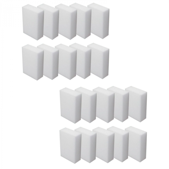 Bureti Magici Profesionali Super Trends® Set 20 Buc, Din Melamina, Pentru Toate Tipurile de Suprafete, Alb, 10x6x2cm [1]