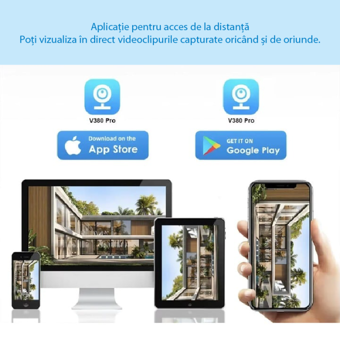 Camera de Supraveghere WiFi 12MP Tripla SUPER TRENDS®, 6K, PTZ, Zoom 10X, Vedere Nocturna Color, Audio Bidirectional [9]