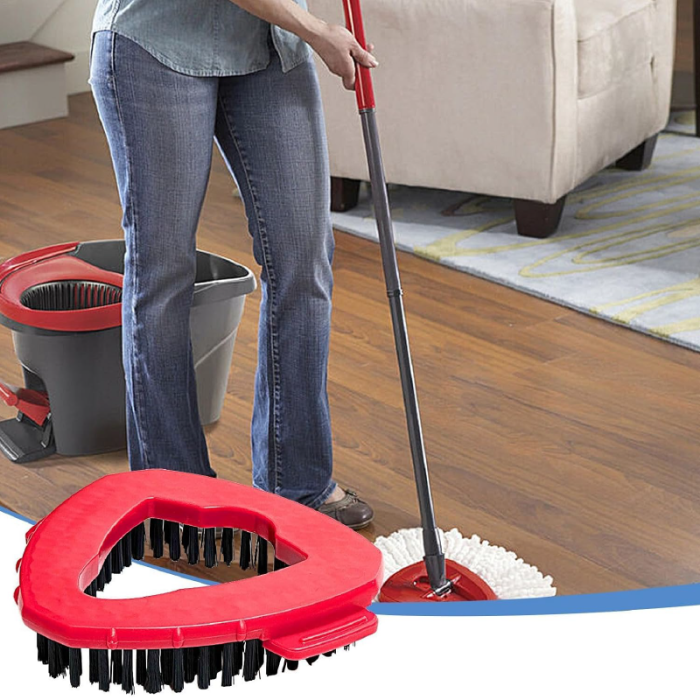Cap Mop de Schimb Tip Perie Dura SUPER TRENDS®, Baza Rotativa, Pentru Curatarea Podelelor – compatibil cu mop OCeda EasyWring (1-Tank System) [9]
