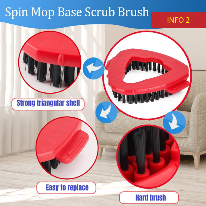 Cap Mop de Schimb Tip Perie Dura SUPER TRENDS®, Baza Rotativa, Pentru Curatarea Podelelor – compatibil cu mop OCeda EasyWring (1-Tank System) [4]