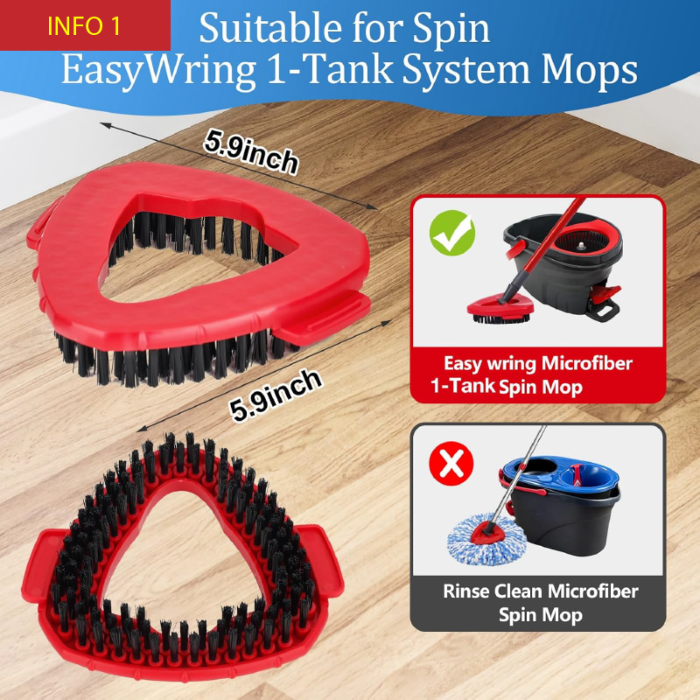 Cap Mop de Schimb Tip Perie Dura SUPER TRENDS®, Baza Rotativa, Pentru Curatarea Podelelor – compatibil cu mop OCeda EasyWring (1-Tank System) [3]