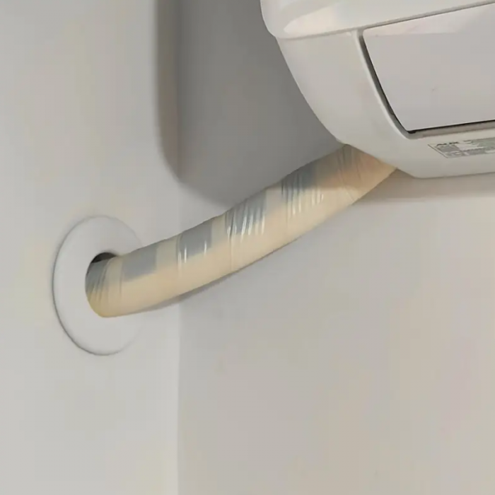Capac Astupare Gaura Aer Conditionat Profesional SUPER TRENDS®, Protectie si Mascare Traseu Frigorific Pentru Tevi de 70-76 mm, Inaltime Capac 24, 7 mm, PVC, Alb [7]