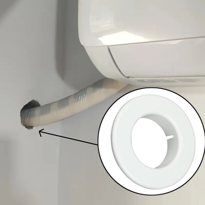 Capac Astupare Gaura Aer Conditionat Profesional SUPER TRENDS®, Protectie si Mascare Traseu Frigorific Pentru Tevi de 70-76 mm, Inaltime Capac 24, 7 mm, PVC, Alb [5]