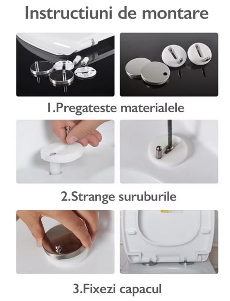 Capac WC 2 in 1 Cu Reductie Pentru Copii si Adulti SUPER TRENDS®, Inchidere Lenta, Plastic Durabil, Alb [6]