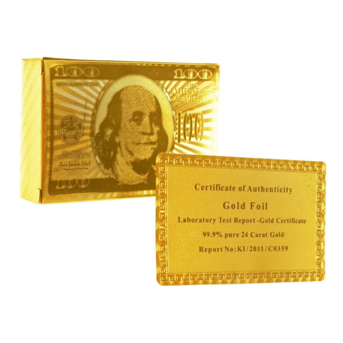 Carti de Joc Premium SUPER TRENDS®, Poker, Foita de Aur de 24K, Certificat de Autenticitate, 5.7 cm x 8.7 cm [5]