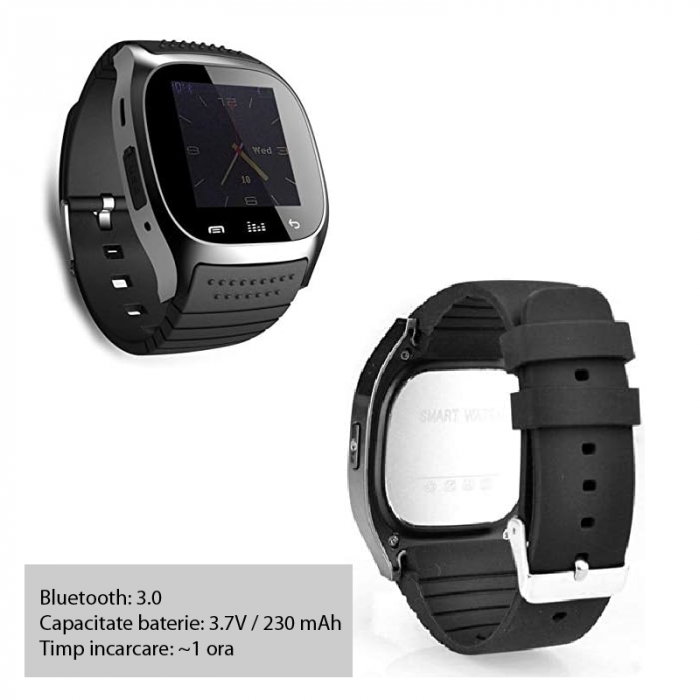 Ceas Smart Premium SUPER TRENDS®, Bluetooth, Rezistent la Apa, Apeluri, Muzica, Pedometru, Fitness Tracker, Negru [6]