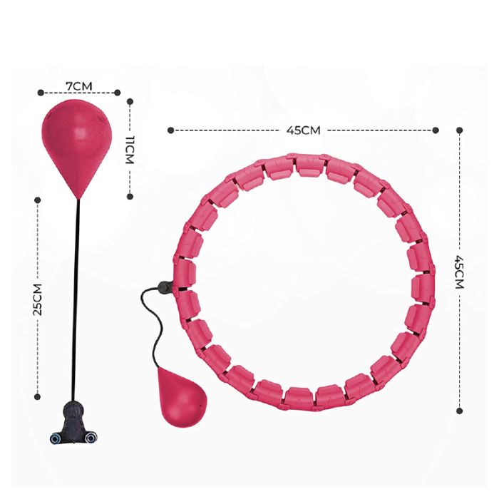 Cerc Fitness Pentru Slabit Hula Hoop SUPER TRENDS®, Pentru Abdomen si Subtierea Taliei, Detasabil, Antrenamente Acasa, Model Ajustabil, Roz [7]