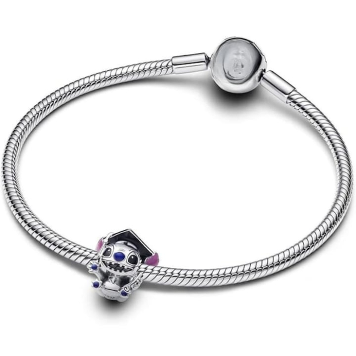 Charm Stitch Absolvire SUPER TRENDS® Argint 925 Compatibil Bratara Tip Pandora Moments, Talisman Stitch Graduation 2025 Cu Email Colorat, Charm Stitch Cu Toca Si Diploma, Cadou Absolvire Pentru Femei Colectie Charm Argint [2]