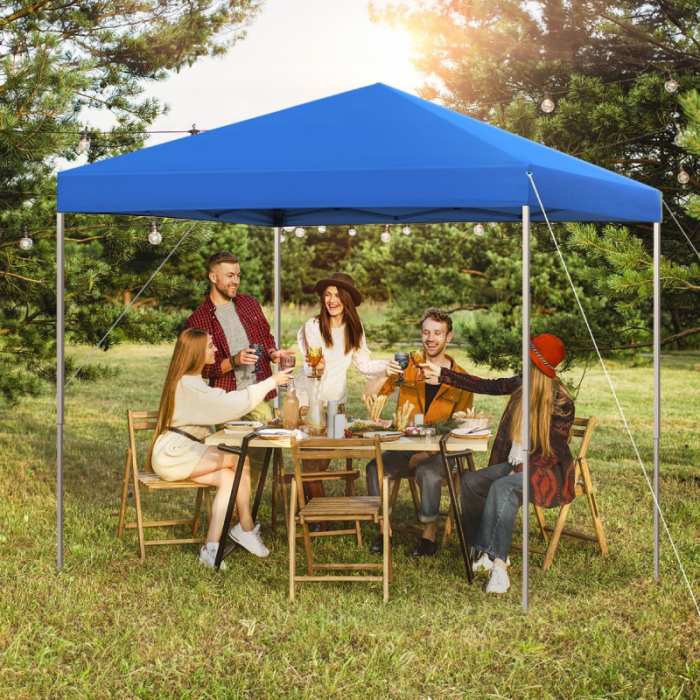 Cort tip Pavilion 3 x 3 m de Gradina sau Terasa Premium SUPER TRENDS®, Structura Metalica, Impermeabil, Montare Usoara, Protectie UV, Verde [3]