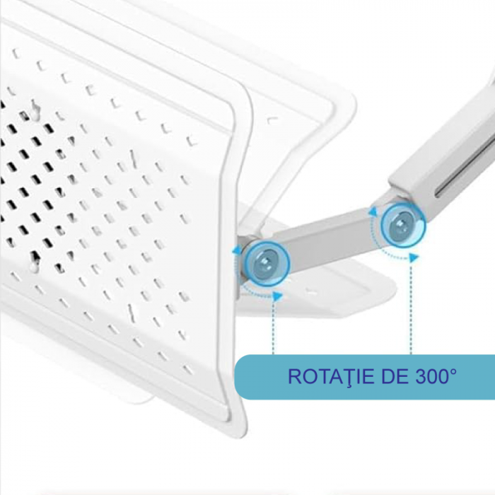 Deflector Aer Conditionat Premium SUPER TRENDS®, Extensibil 57-105 cm, Rotire 300°, Usor de Instalat, ABS, Alb [5]