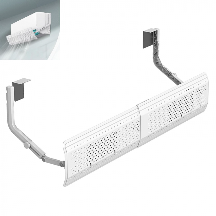 Deflector Aer Conditionat Premium SUPER TRENDS®, Extensibil 57-105 cm, Rotire 300°, Usor de Instalat, ABS, Alb [2]