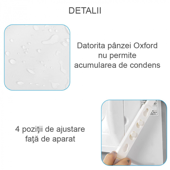 Deflector Extensibil Pentru Aer Conditionat Premium SUPER TRENDS®, Reglare Flux de Aer, Lungime Reglabila Intre 1-125 cm, Alb [4]