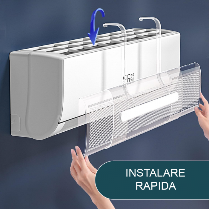 Deflector Pentru Aer Conditionat Premium SUPER TRENDS®, Reglare Flux de Aer, Lungime Reglabila Intre 53-95 cm, Transparent [7]