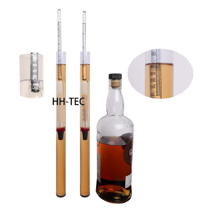 Densimetru Alcool cu Termometru Incorporat SUPER TRENDS®, 10-65%, Lungime 49 cm, Din Sticla, Precizie in Masurare [4]