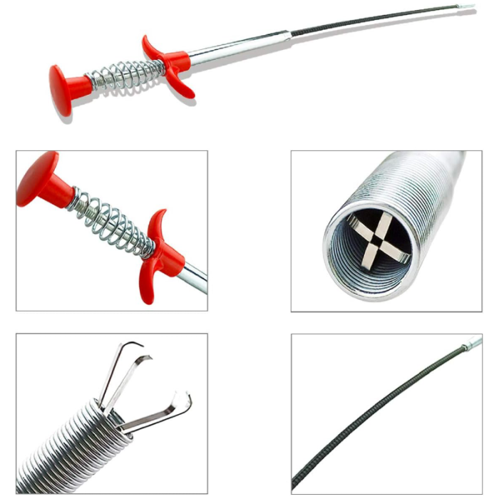 Dispozitiv Pentru Desfundarea Tevilor SUPER TRENDS®, Sarpe Multifunctional Din Otel Inoxidabil, Flexibil,  Curatare a Scurgerilor Din Bucatarie si Baie [2]