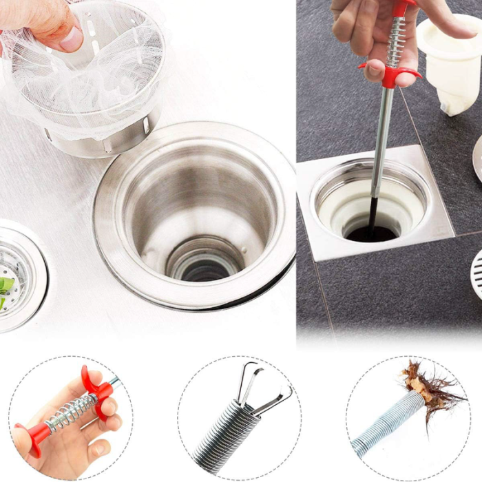 Dispozitiv Pentru Desfundarea Tevilor SUPER TRENDS®, Sarpe Multifunctional Din Otel Inoxidabil, Flexibil,  Curatare a Scurgerilor Din Bucatarie si Baie [6]