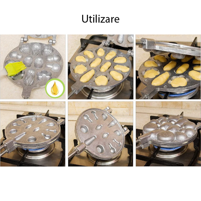 Forma de Copt Prajituri Asortate SUPER TRENDS®, Utilizare pe Aragaz sau Plita, 12 Cuiburi, Aluminiu [3]