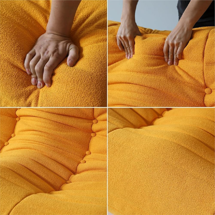 Fotoliu Premium cu Interior Din Spuma de Calitate SUPER TRENDS®, Fara Asamblare, Galben, 87x100x70 cm [6]