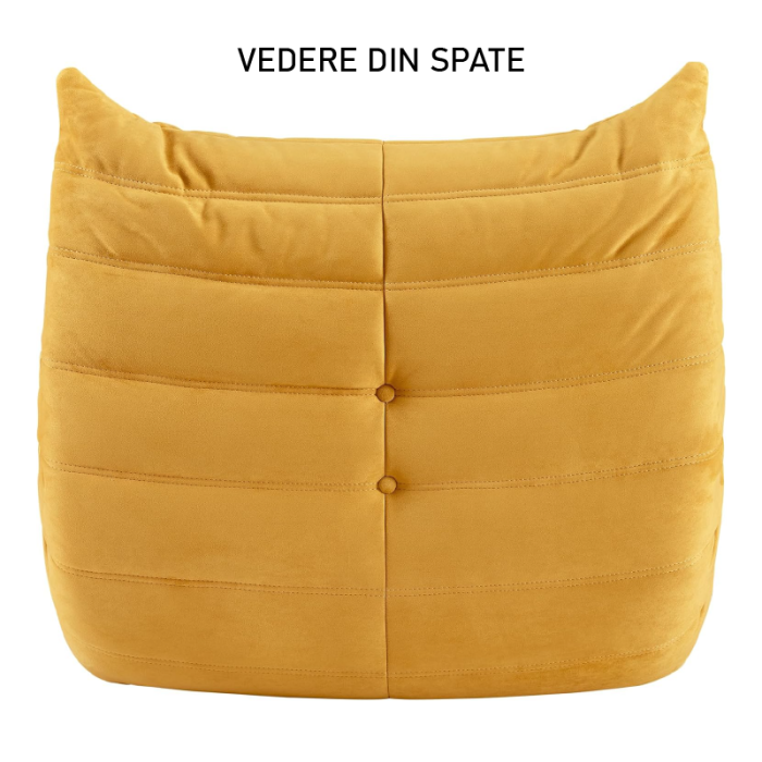 Fotoliu Premium cu Interior Din Spuma de Calitate SUPER TRENDS®, Fara Asamblare, Galben, 87x100x70 cm [5]