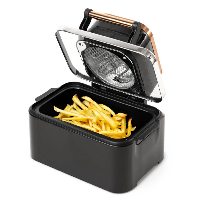 Friteuza cu Aer Cald 12 L, 2500W SUPER TRENDS®, Air Fryer cu Fereastra, Ecran Digital Tactil, 6 Programe, Temperatura 80-210°C, Negru [10]