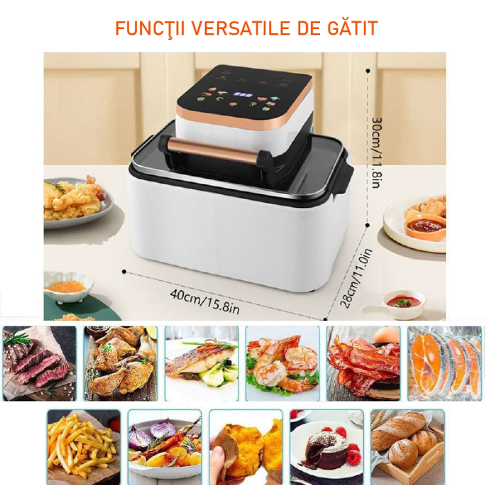 Friteuza cu Aer Cald 12 L, 2500W SUPER TRENDS®, Air Fryer cu Fereastra, Ecran Digital Tactil, 6 Programe, Temperatura 80-210°C, Negru [8]