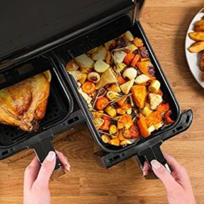 Friteuza Dubla Airfryer Fara Ulei Premium SUPER TRENDS®, Capacitate 9L, Putere 2000 W, Tehnologie Smart Chef cu 8 Programe Prestabilite [10]