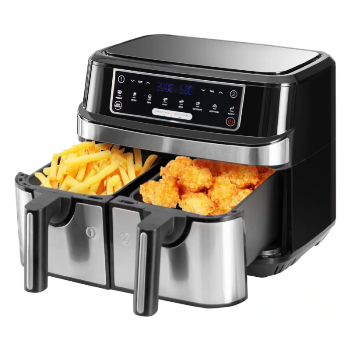 Friteuza Dubla Airfryer Fara Ulei Premium SUPER TRENDS®, Capacitate 9L, Putere 2000 W, Tehnologie Smart Chef cu 8 Programe Prestabilite + CADOU Razatoare 14 in 1 [2]