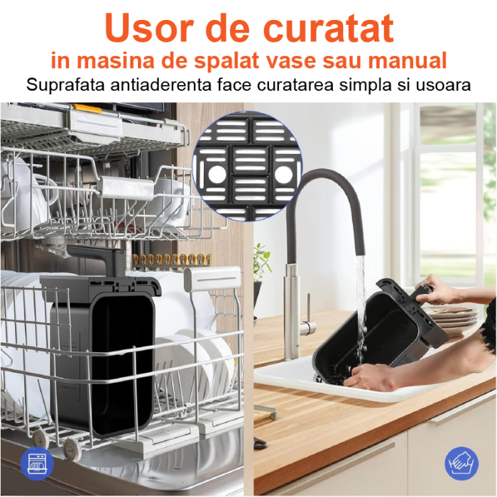 Friteuza Dubla Airfryer Fara Ulei Premium SUPER TRENDS®, Capacitate 9L, Putere 2000 W, Tehnologie Smart Chef cu 8 Programe Prestabilite, Cuve cu Fereastra, Temperatura Maxima 200˚C, Pastrare la Cald, [8]