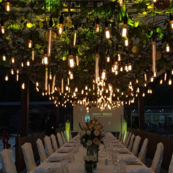 Ghirlanda Stradala Luminoasa Retro SUPER TRENDS®, Lungime 10 M, 20 Becuri LED Incluse, Fasung E27, Interconectare, IP44, Rezistenta la Intemperii, Pentru Terasă, Balcon sau Cort, Lumina Calda [10]