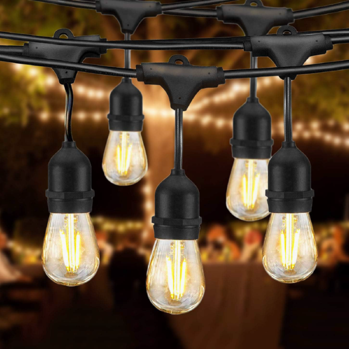 Ghirlanda Stradala Luminoasa Retro SUPER TRENDS®, Lungime 10 M, 20 Becuri LED Incluse, Fasung E27, Interconectare, IP44, Rezistenta la Intemperii, Pentru Terasă, Balcon sau Cort, Lumina Calda [4]